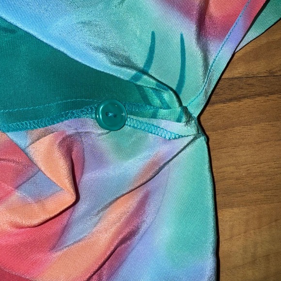 Aliki Yamani Silk Blouse Abstract Button Down Long Sleeve Womens 100% silk large - Picture 3 of 7